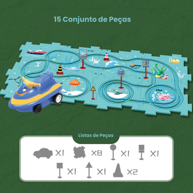 Conjunto de Pista de Carro Para Crianças PuzzleRacer™
