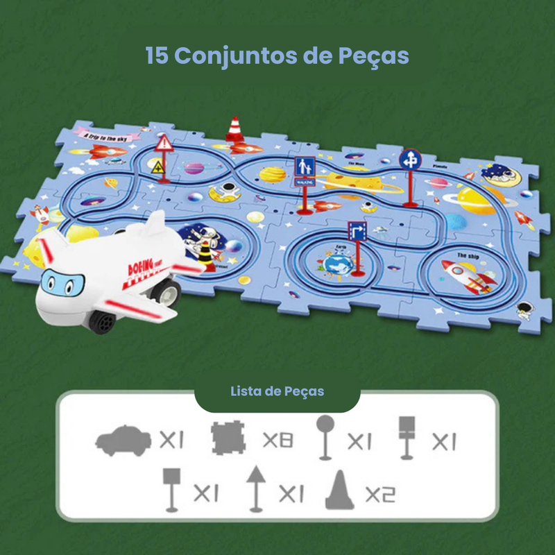 Conjunto de Pista de Carro Para Crianças PuzzleRacer™