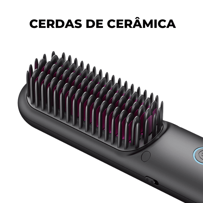 Pente Alisador Sync Hair 5 em 1 Sem Fio - Cabelos Lisos e Sem Frizz em Segundos