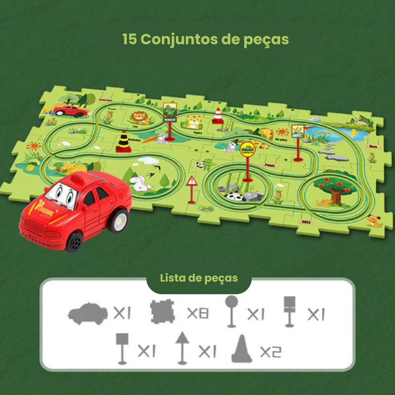 Conjunto de Pista de Carro Para Crianças PuzzleRacer™