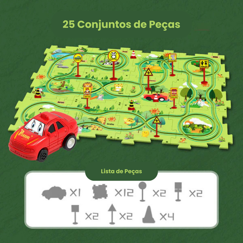 Conjunto de Pista de Carro Para Crianças PuzzleRacer™