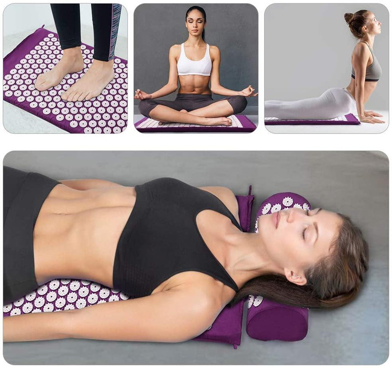 Tapete Massageador e Almofada de Acupressão RelaxMat Premium + Bolsa