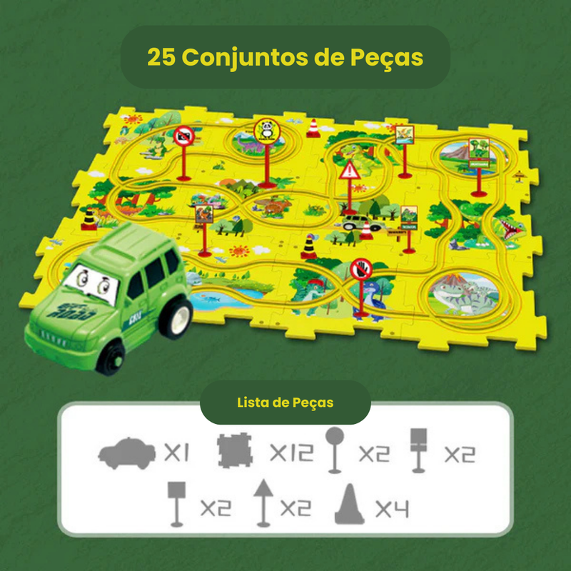Conjunto de Pista de Carro Para Crianças PuzzleRacer™