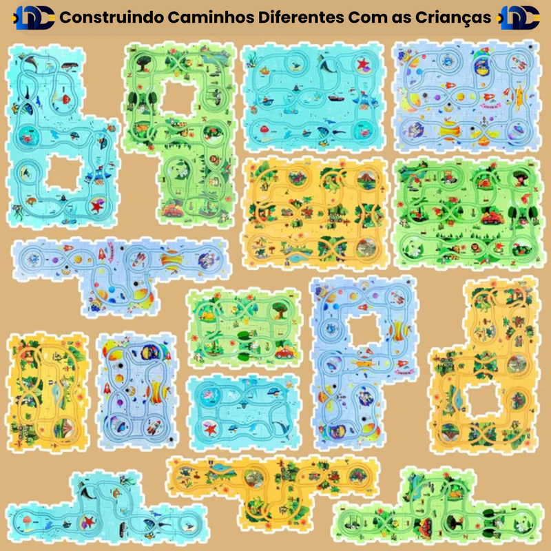 Conjunto de Pista de Carro Para Crianças PuzzleRacer™