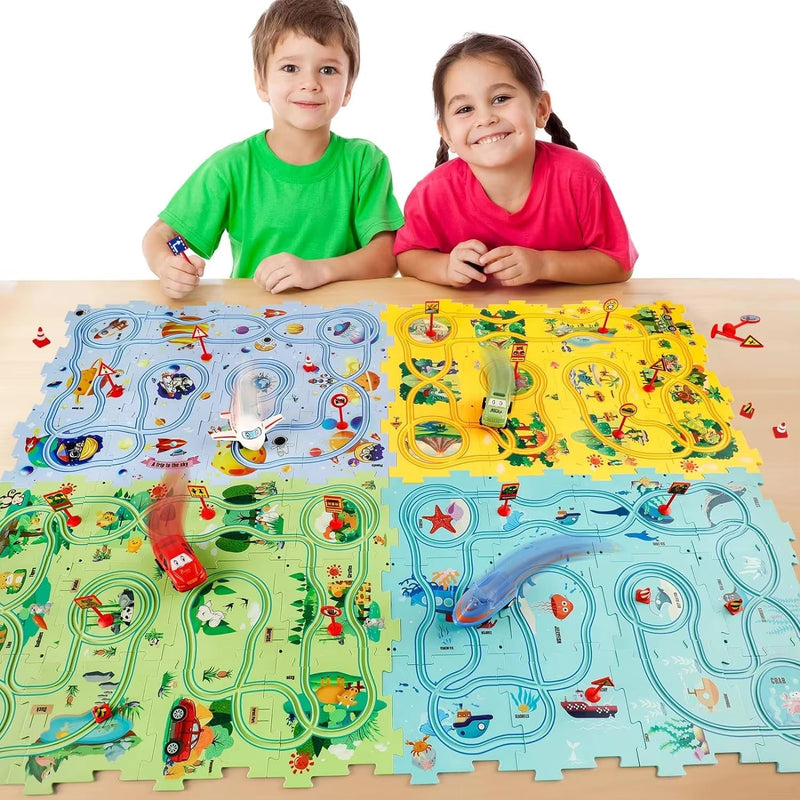Conjunto de Pista de Carro Para Crianças PuzzleRacer™