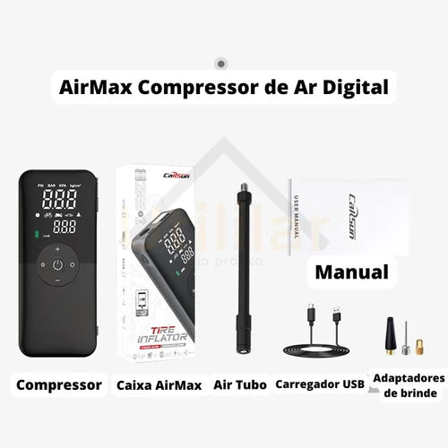 Compressor De Ar Pneus Portátil Multifuncional [ALTA PRESSÃO]