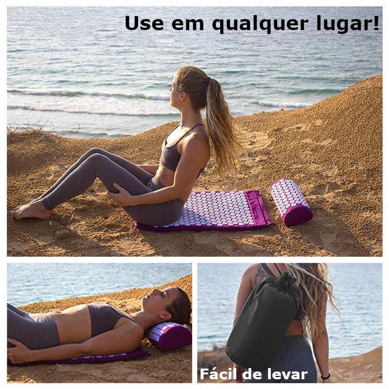 Tapete Massageador e Almofada de Acupressão RelaxMat Premium + Bolsa